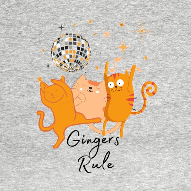 Ginger Cats Dance Party by TammyWinandArt